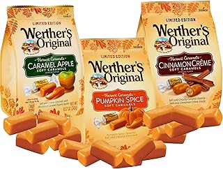 Werther's Original Limited Edition Harvest Soft Caramels - Pumpkin Spice, Caramel Apple, & Cinnamon Creme (8.57 Oz) ( 3 Pack)