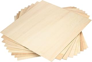 KEILEOHO 15 Pack 12 x 12 x 1/8 Inches Basswood Wood Sheets, Natural Unfinished Basswood Sheets, Premium Unfinished Wood Sheets for DIY Wooden Plate Model, Arts and Crafts, School Projects