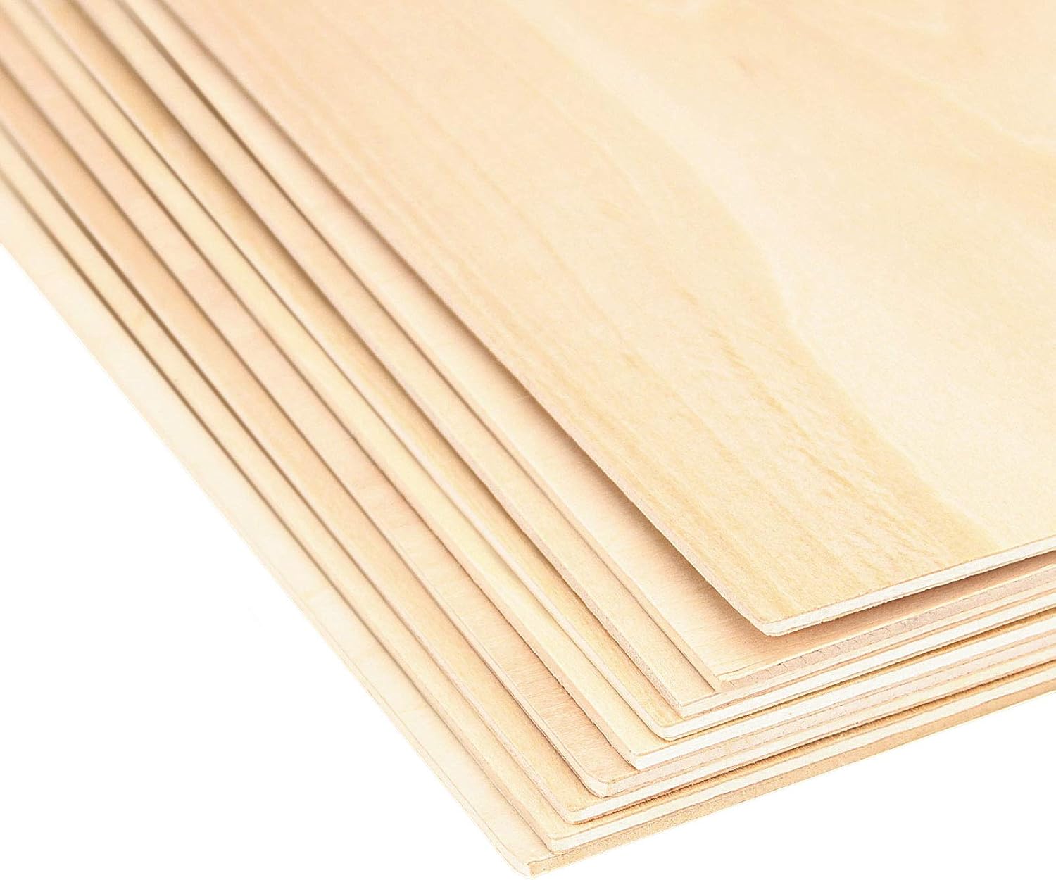 KEILEOHO 15 Pack 12 x 12 x 1/8 Inches Basswood Wood Sheets, Natural Unfinished Basswood Sheets, Premium Unfinished Wood Sheets for DIY Wooden Plate Model, Arts and Crafts, School Projects-2