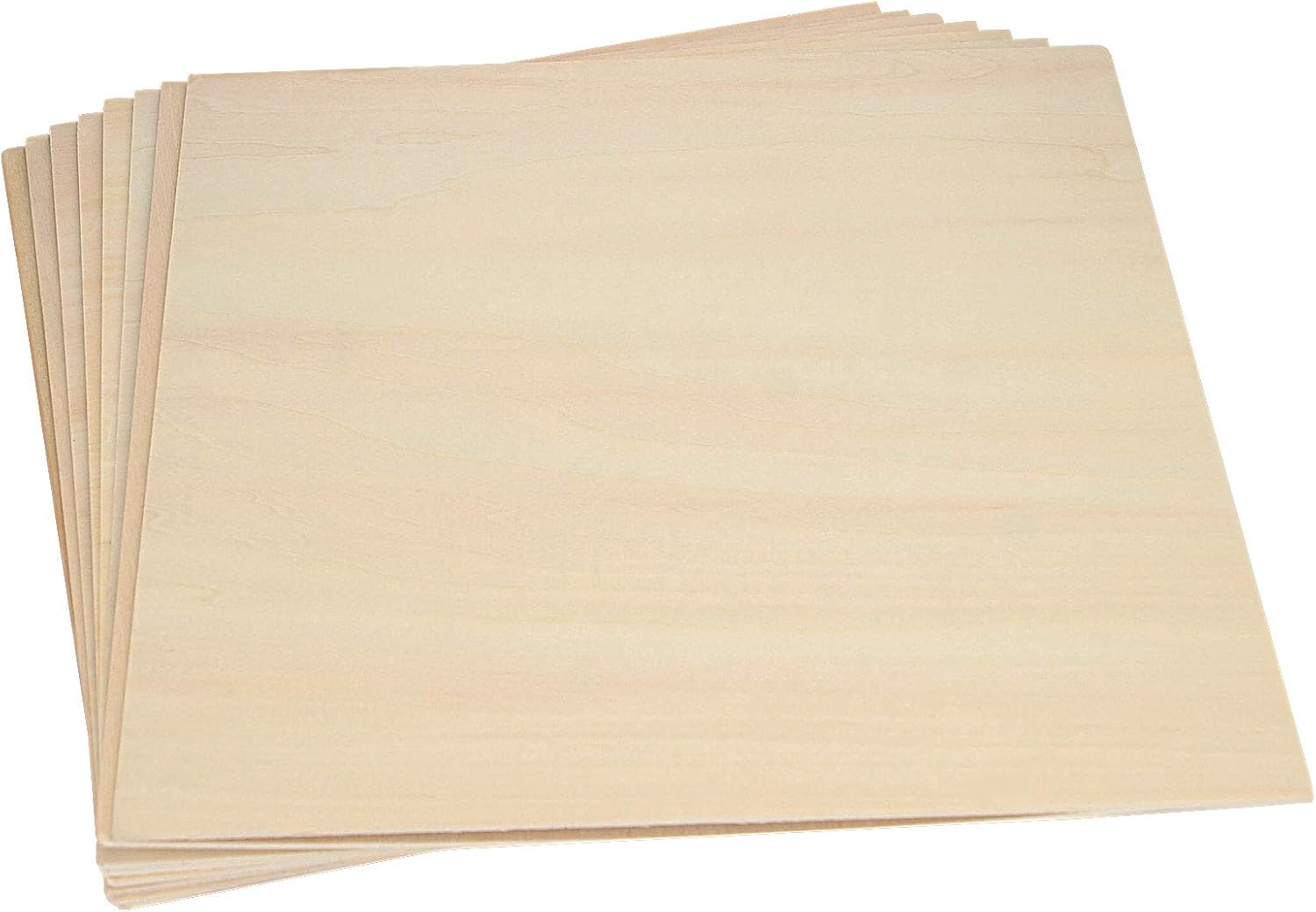 KEILEOHO 15 Pack 12 x 12 x 1/8 Inches Basswood Wood Sheets, Natural Unfinished Basswood Sheets, Premium Unfinished Wood Sheets for DIY Wooden Plate Model, Arts and Crafts, School Projects-3