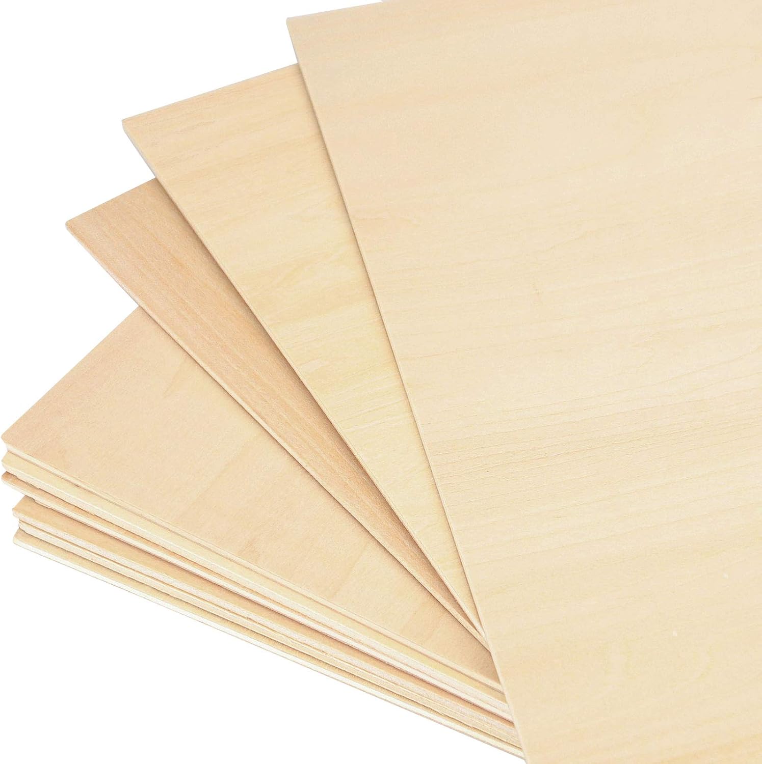 KEILEOHO 15 Pack 12 x 12 x 1/8 Inches Basswood Wood Sheets, Natural Unfinished Basswood Sheets, Premium Unfinished Wood Sheets for DIY Wooden Plate Model, Arts and Crafts, School Projects-4