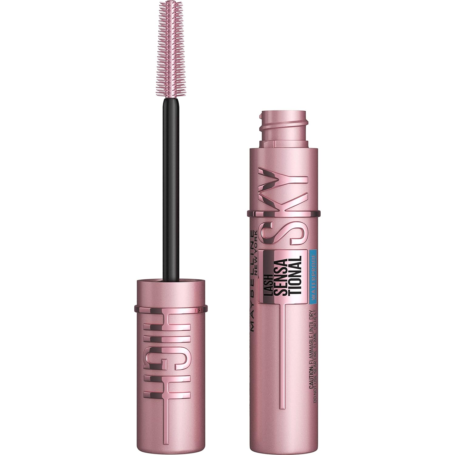 Maybelline Lash Sensational Sky High Waterproof Mascara Makeup, Volumizing, Lengthening, Defining, Curling, Multiplying, Buildable Formula, Very Black, 1 Count-0