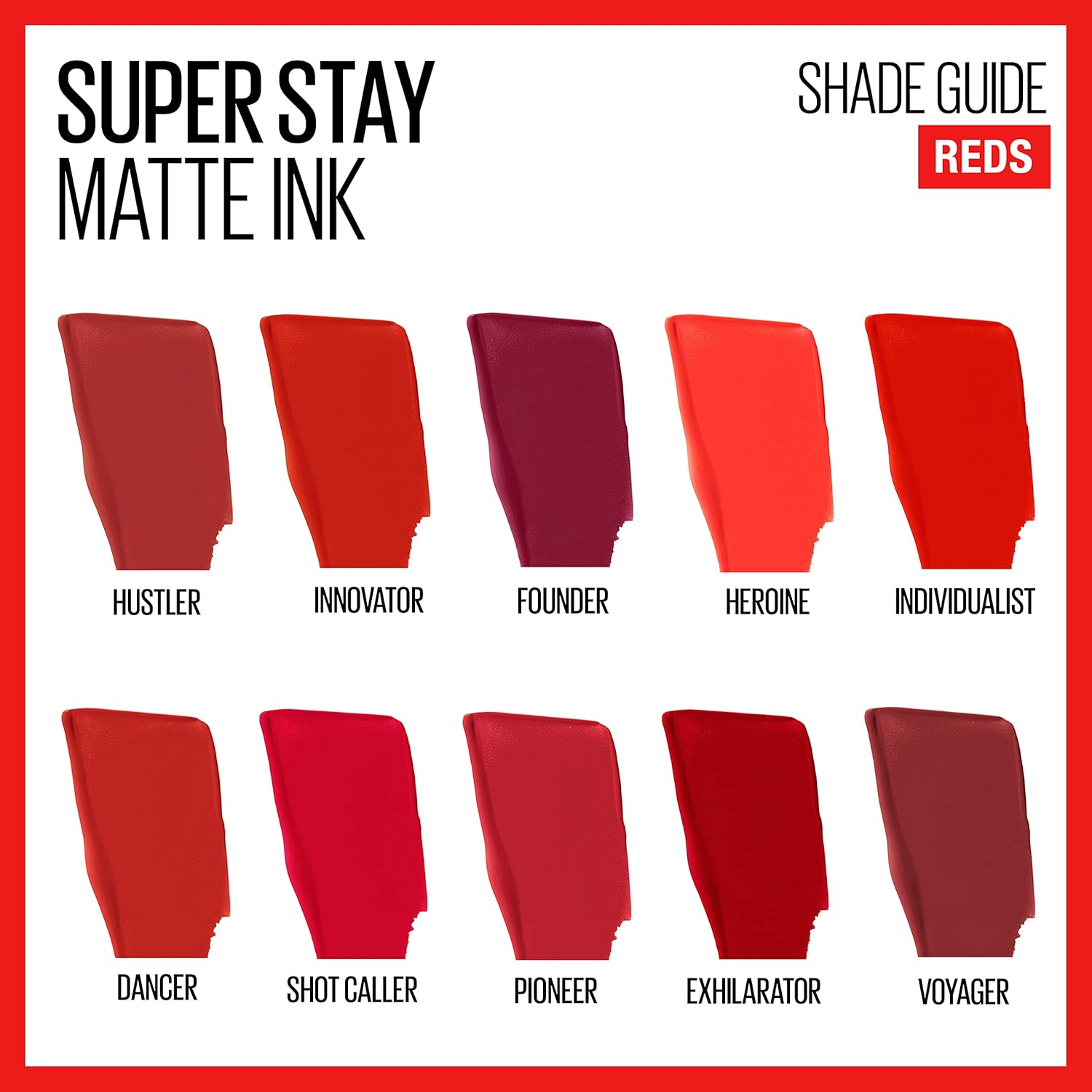 Maybelline Super Stay Matte Ink Liquid Lipstick Makeup, Long Lasting High Impact Color, Up to 16H Wear, Exhilarator, Ruby Red, 1 Count-7