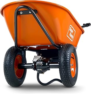 SuperHandy Electric Wheelbarrow – 48V 2Ah Li-Ion Battery, 330 lbs (150 kg) Capacity, 4 Cu.Ft. Steel Powder Coated Tub, Material & Debris Hauler Utility Cart