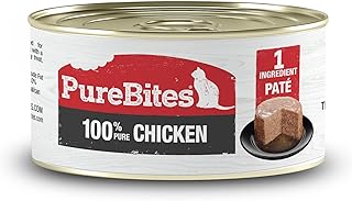 PureBites 100% Pure Chicken Pate Cat Treat | 2.5oz can | only 1 Ingredient | case of 12