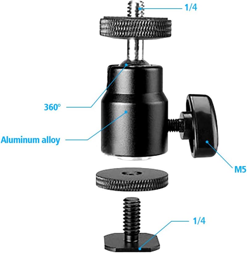 SLOW DOLPHIN Camera Hot Shoe Mount 1/4" with 1/4" Screw Adapter for Cameras Camcorders Smartphone Microphone Gopro LED Video Light Video Monitor Tripod Monopod-1