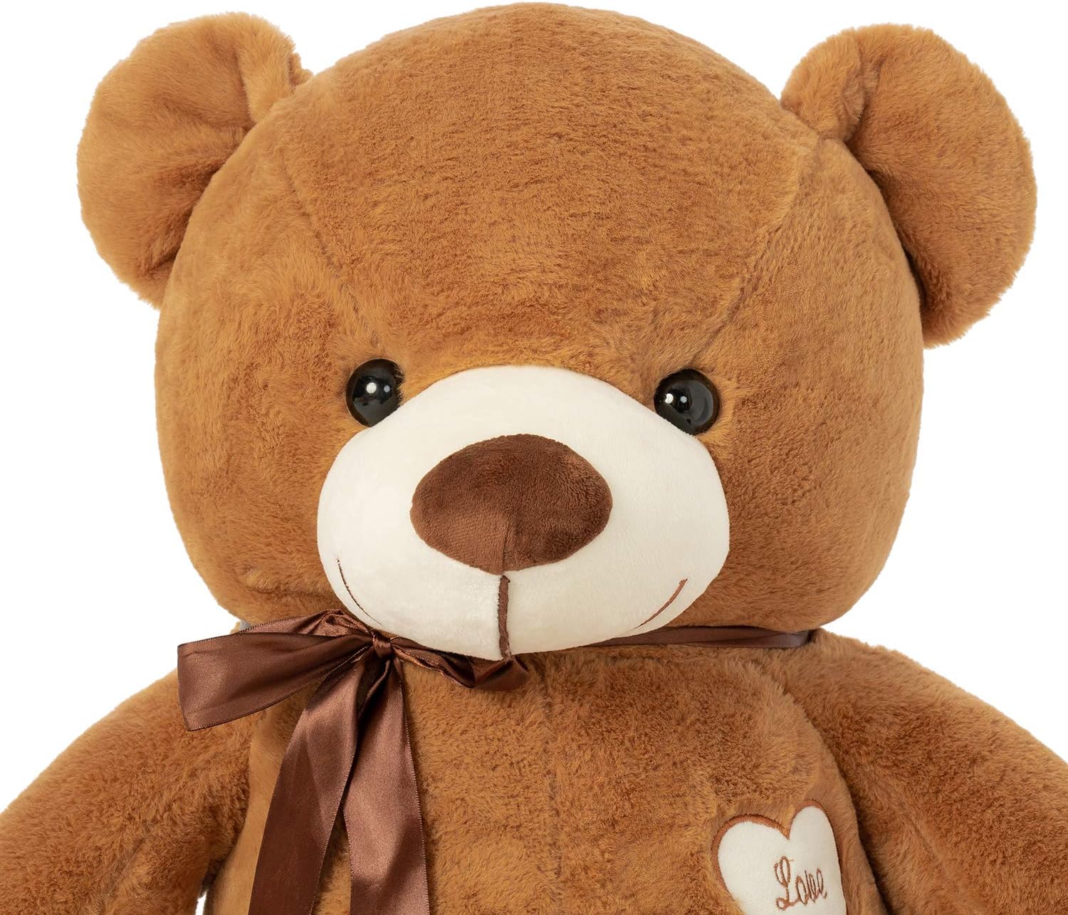 Big Teddy Bear Stuffed Animal 31.5 Inch Giant Teddy Bear with Love Heart Large Plush Toy Huge Soft Doll Gift for Kids Girls Girlfriend on Birthday Valentine's Day Christmas Baby Shower Brown-3