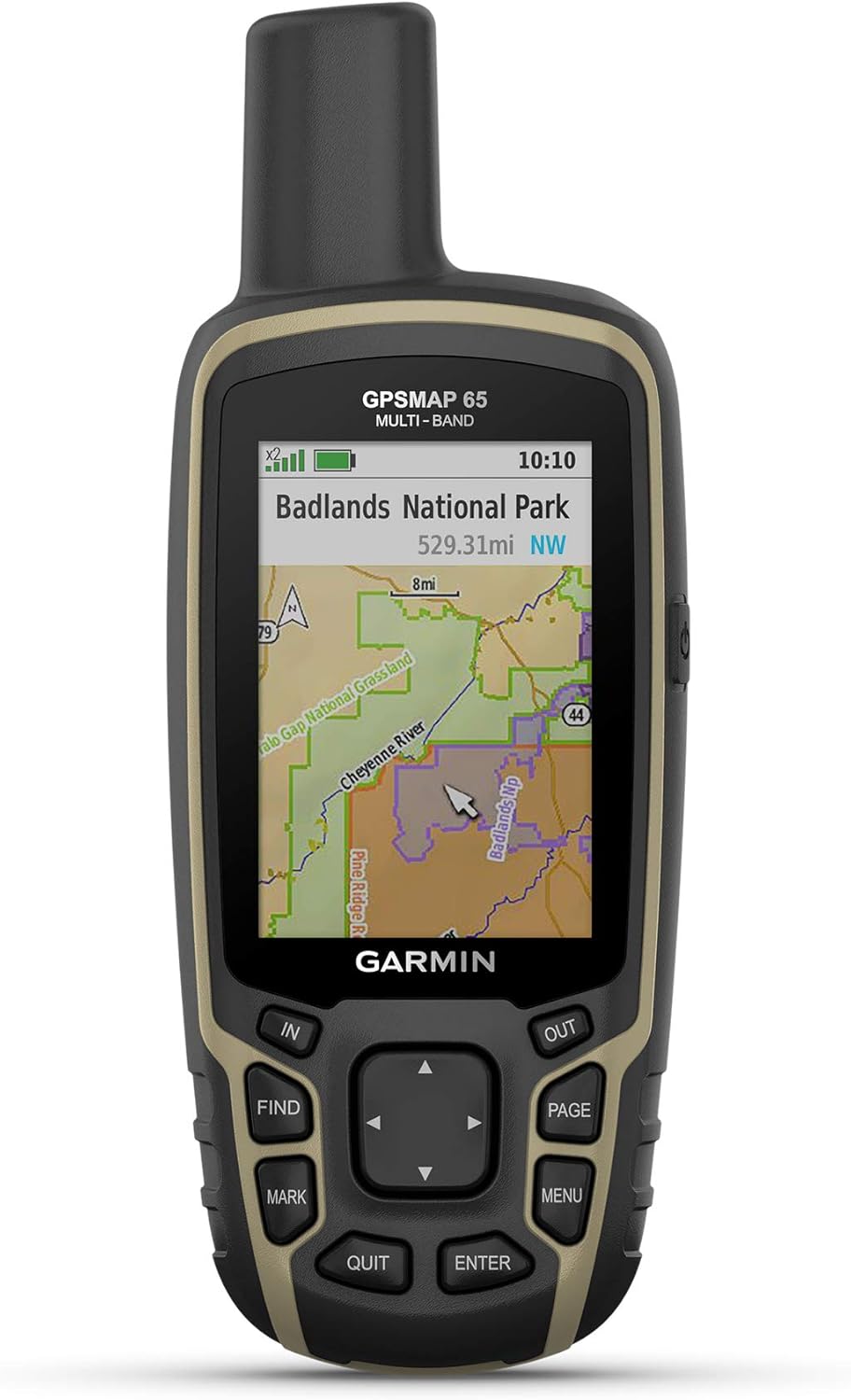 Garmin GPSMAP 65, Button-Operated Handheld with Expanded Satellite Support and Multi-Band Technology, 2.6" Color Display, 010-02451-00-1