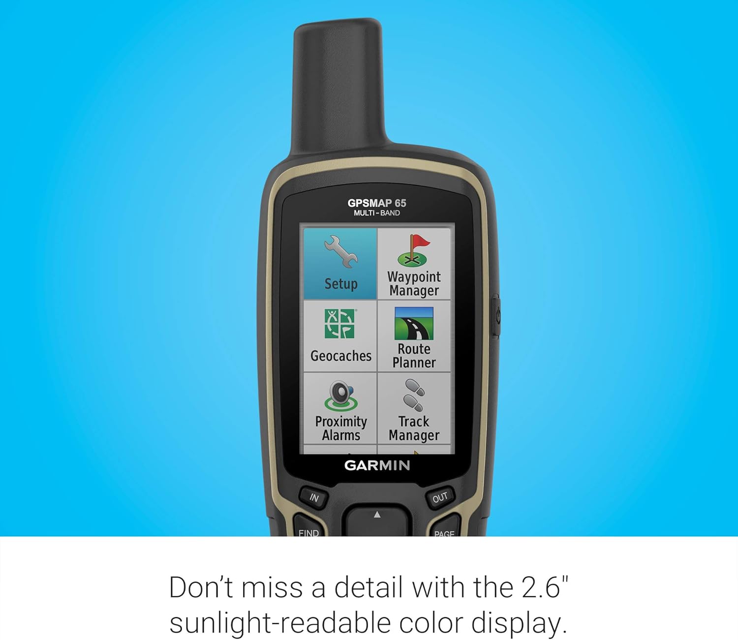 Garmin GPSMAP 65, Button-Operated Handheld with Expanded Satellite Support and Multi-Band Technology, 2.6" Color Display, 010-02451-00-4