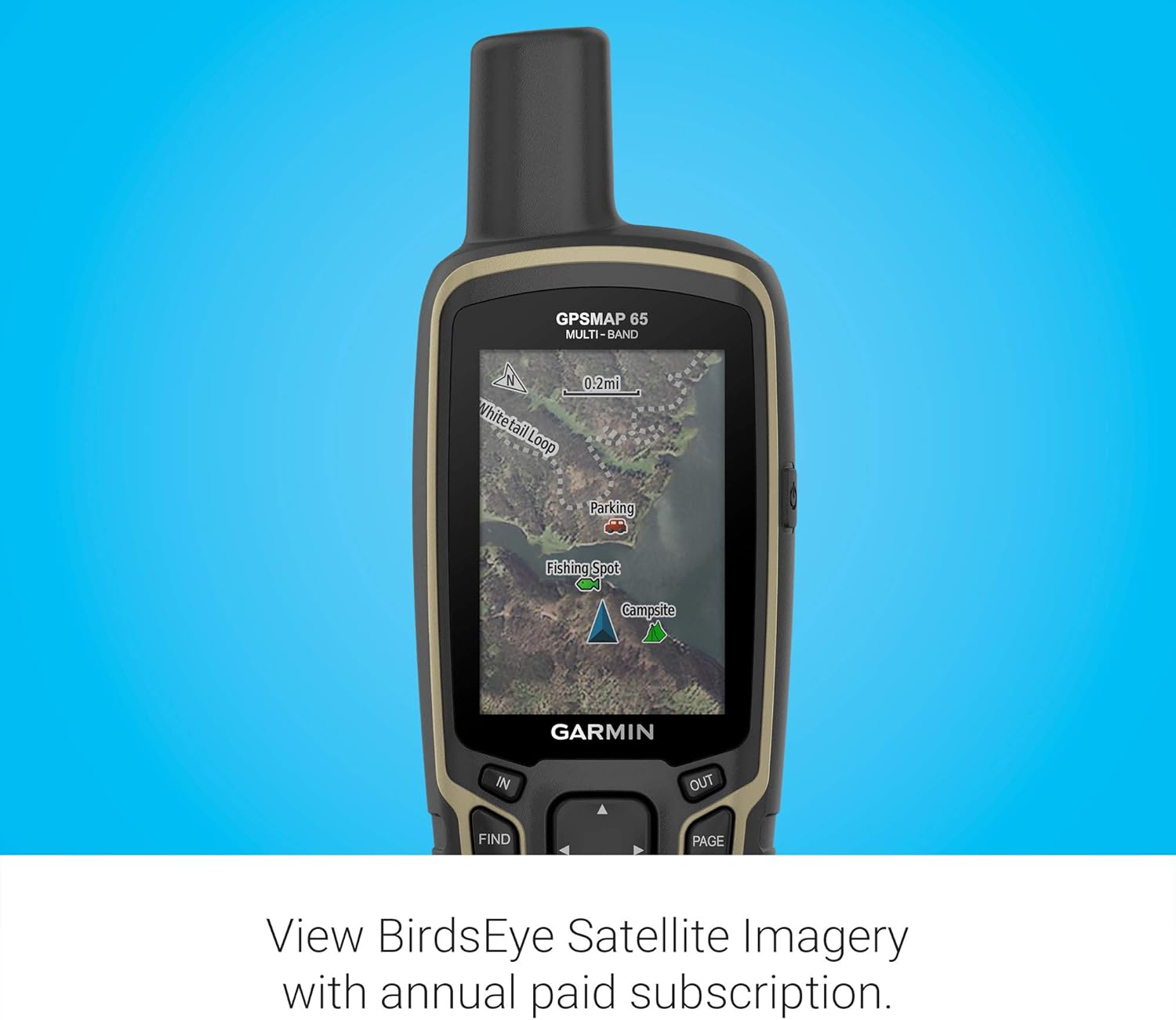 Garmin GPSMAP 65, Button-Operated Handheld with Expanded Satellite Support and Multi-Band Technology, 2.6" Color Display, 010-02451-00-5