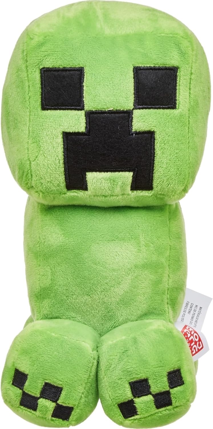 Mattel Minecraft Basic 8-inch Plush Creeper Stuffed Animal Figure, Soft Doll Inspired by Video Game Character-0