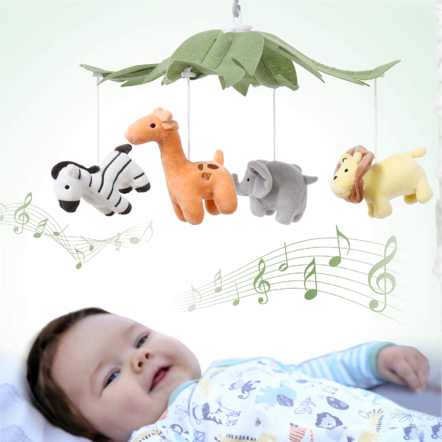 The Peanutshell Safari Animals Musical Crib Mobile for Baby Boys & Girls | Digital Music Box with 12 lullabies…-4