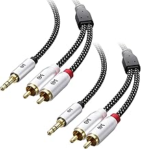 Cable Matters 2-Pack RCA to 3.5mm Stereo Audio Cable 3 Feet (RCA to Aux Cable, 3.5mm to RCA Cable, Aux to RCA Cable) in Black