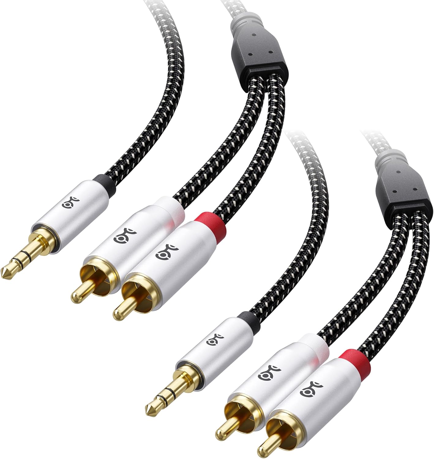 Cable Matters 2-Pack RCA to 3.5mm Stereo Audio Cable 3 Feet (RCA to Aux Cable, 3.5mm to RCA Cable, Aux to RCA Cable) in Black-0