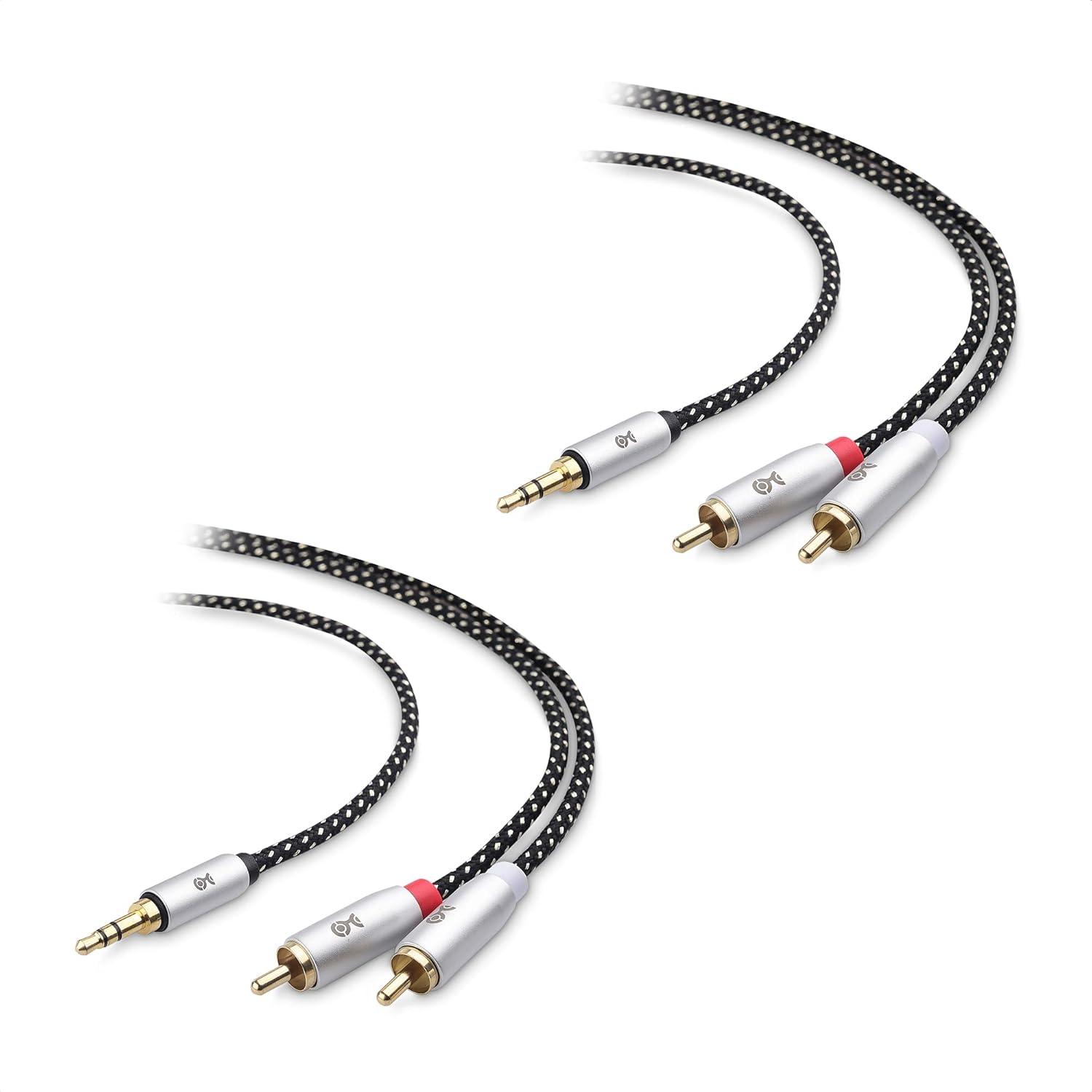 Cable Matters 2-Pack RCA to 3.5mm Stereo Audio Cable 3 Feet (RCA to Aux Cable, 3.5mm to RCA Cable, Aux to RCA Cable) in Black-2