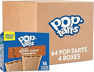 Pop-Tarts Toaster Pastries, Breakfast Foods, Kids Snacks, Frosted Brown Sugar Cinnamon, Value Pack (64 Pop-Tarts)