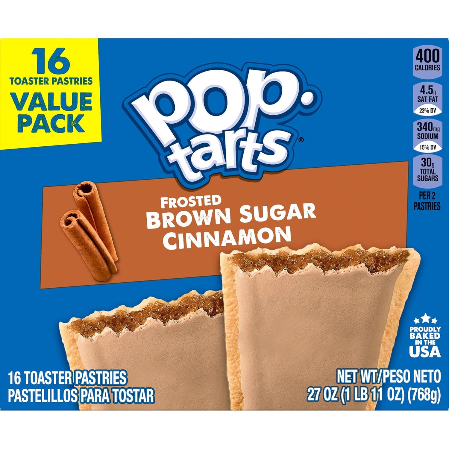 Pop-Tarts Toaster Pastries, Breakfast Foods, Kids Snacks, Frosted Brown Sugar Cinnamon, Value Pack (64 Pop-Tarts)-8