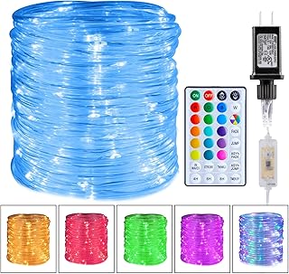 Minetom Minetom Color Changing Rope Lights: 108 Ft 330 LED Outdoor String Lights with Plug | Twinkle Lights for Bedroom Wedding Patio Garden Christmas Decor | 16 Colors