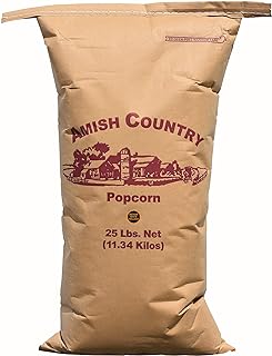 Amish Country Popcorn | 25 lb Bag | Medium White Popcorn Kernels | Old Fashioned, Non-GMO and Gluten Free (Medium White - 25 lb Bag)