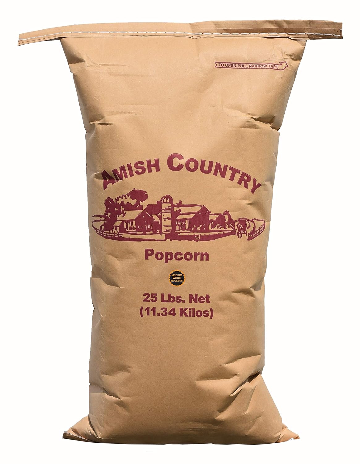 Amish Country Popcorn | 25 lb Bag | Medium White Popcorn Kernels | Old Fashioned, Non-GMO and Gluten Free (Medium White - 25 lb Bag)-0