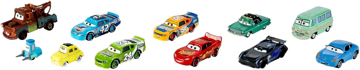 Mattel Disney and Pixar Cars Set of 10 Die-Cast Mini Racers Vehicles, Collectible Set of 1:55 Scale Toy Cars Inspired by Movies-3