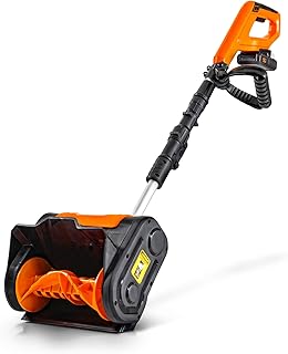 SuperHandy Snow Thrower/Power Shovel, Cordless Rechargeable DC 20V, Handheld, Lightweight | 10" in. Width 5" in. Depth, 25' ft Throwing Distance, 300 lbs per Min