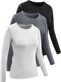 CADMUS Women's 3 Pack Running Compression Long Sleeve T Shirt