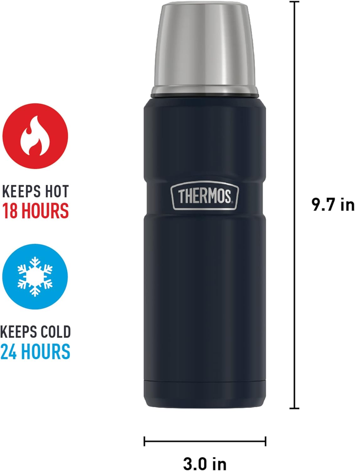 THERMOS Stainless King Vacuum-Insulated Compact Bottle, 16 Ounce, Midnight Blue-5