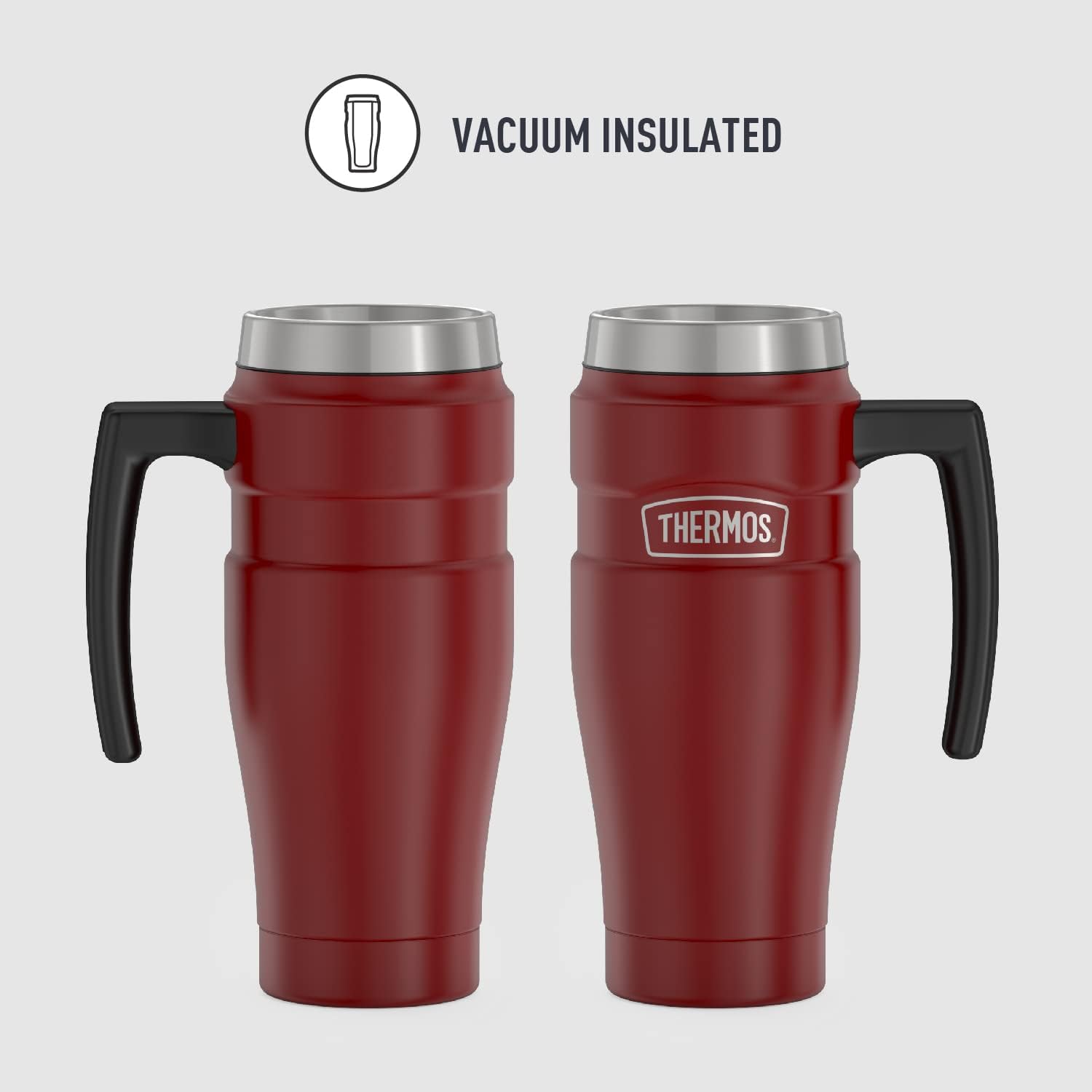 THERMOS Stainless King Vacuum-Insulated Travel Mug, 16 Ounce, Rustic Red-1