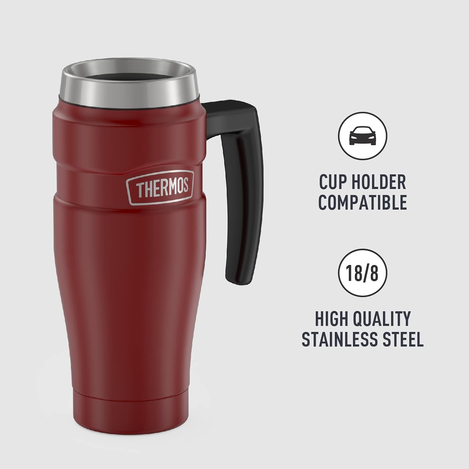 THERMOS Stainless King Vacuum-Insulated Travel Mug, 16 Ounce, Rustic Red-3