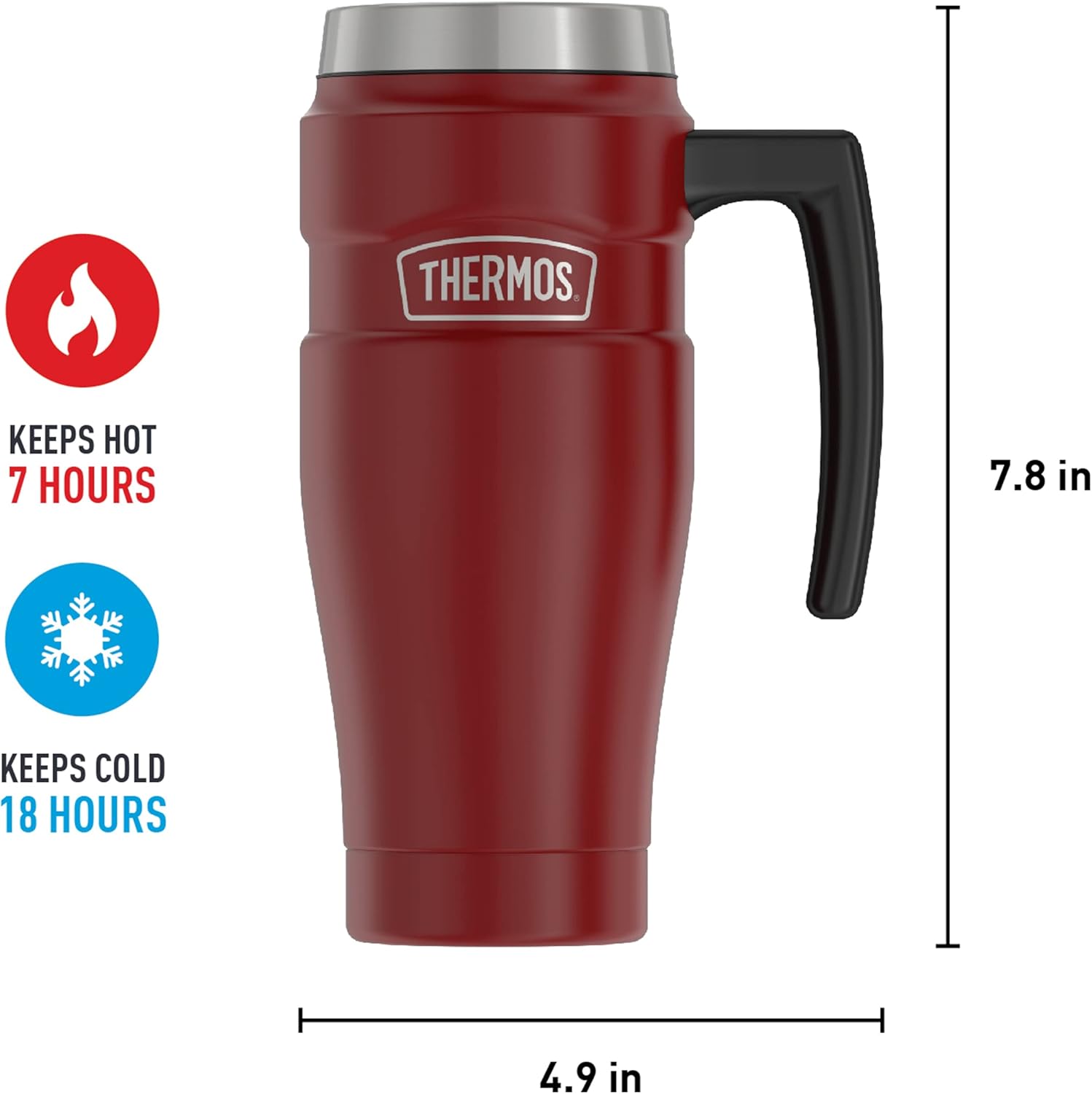 THERMOS Stainless King Vacuum-Insulated Travel Mug, 16 Ounce, Rustic Red-5