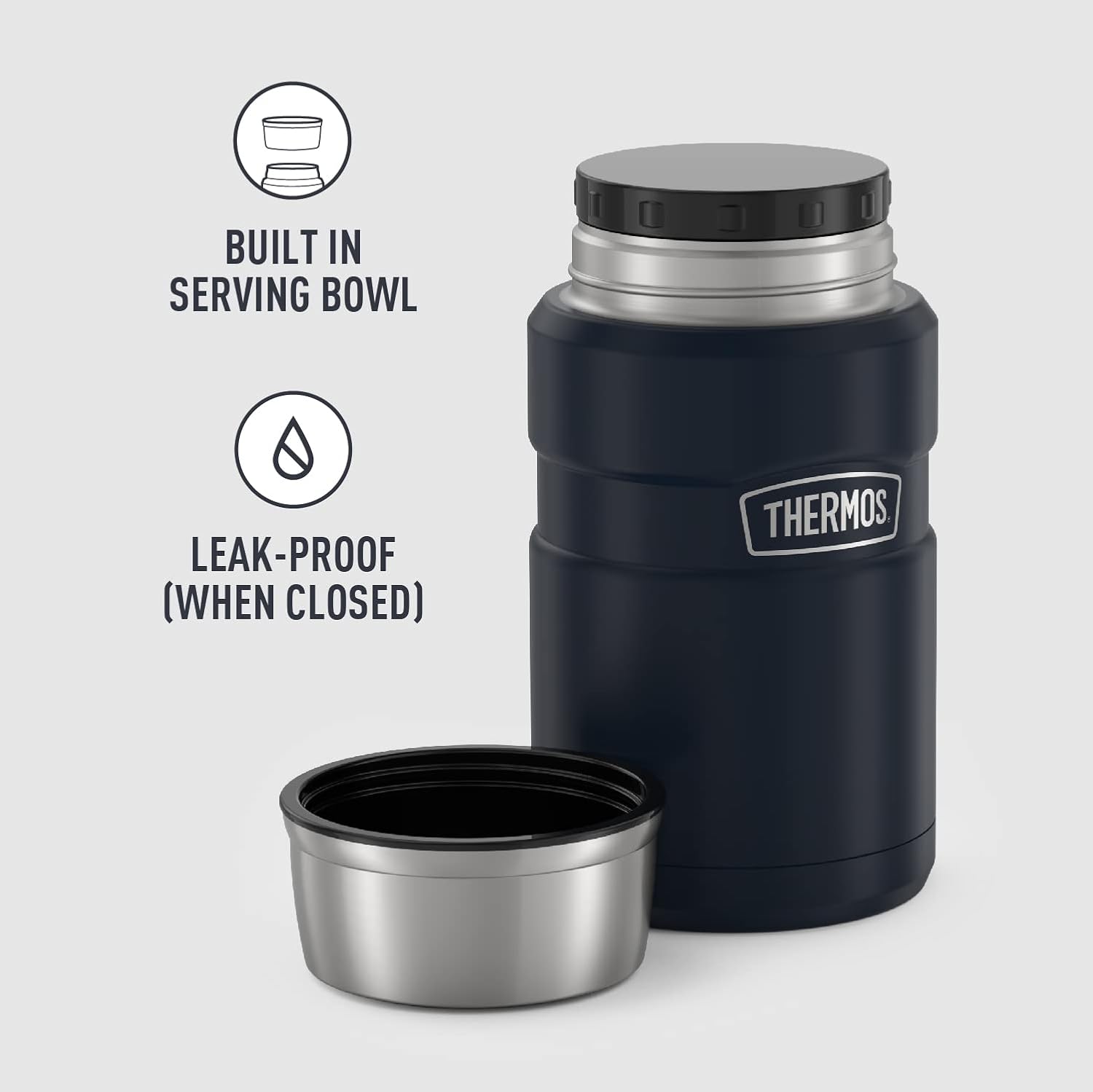 THERMOS Stainless King Vacuum-Insulated Food Jar, 24 Ounce, Midnight Blue-3