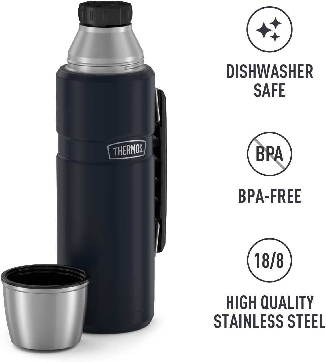 THERMOS Stainless King Vacuum-Insulated Beverage Bottle, 40 Ounce, Midnight Blue-4