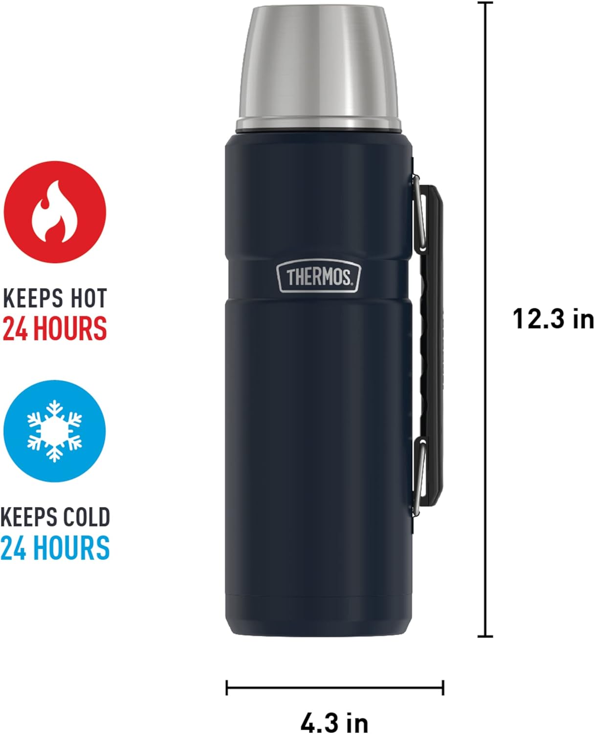 THERMOS Stainless King Vacuum-Insulated Beverage Bottle, 40 Ounce, Midnight Blue-5