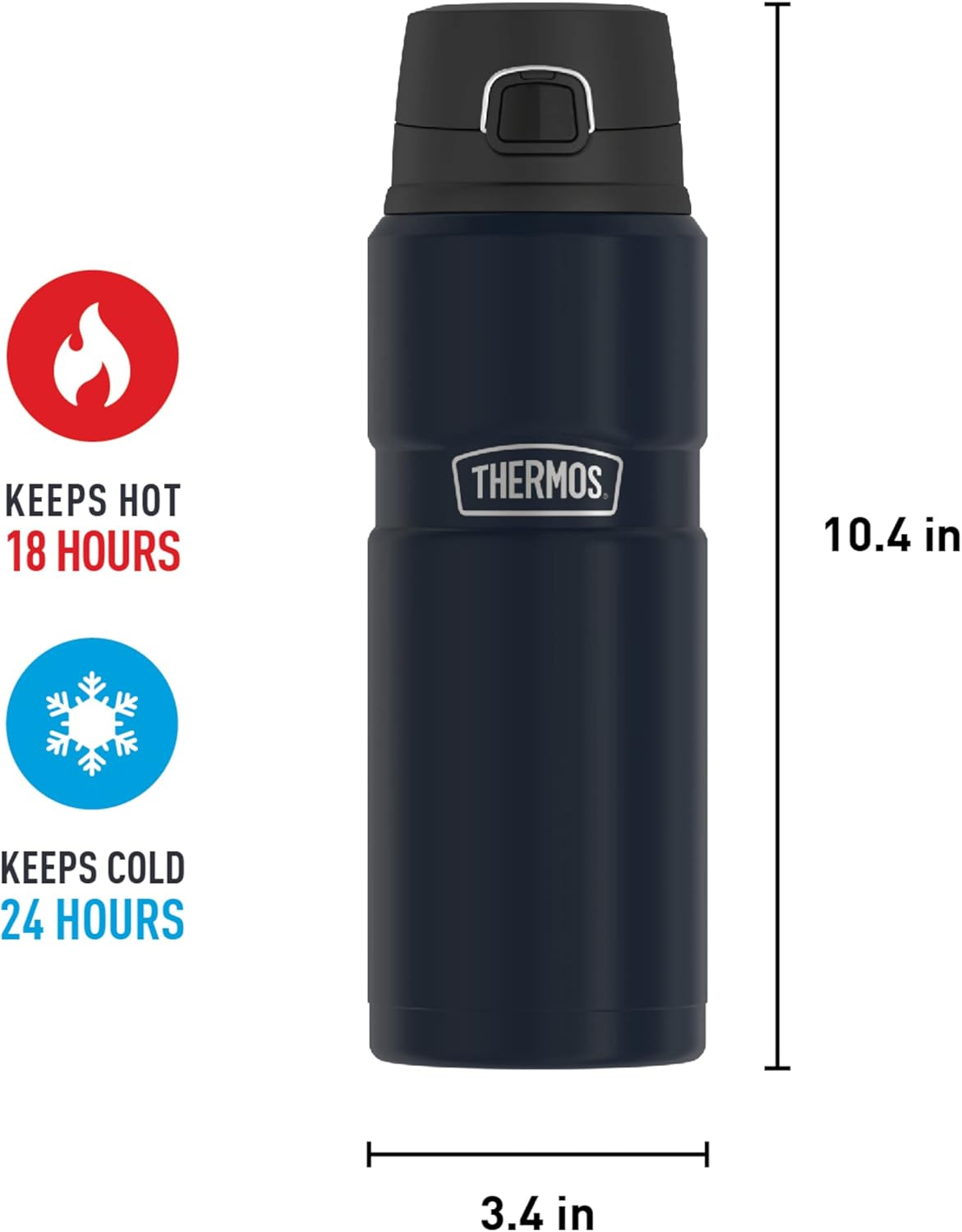 THERMOS Stainless King Vacuum-Insulated Drink Bottle, 24 Ounce, Midnight Blue-4