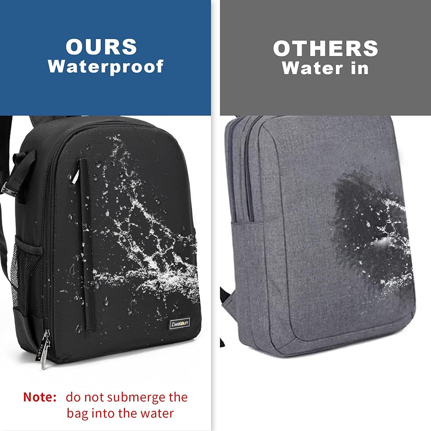 Cwatcun Waterproof Camera Backpack for DSLR, Mirrorless - Compatible with Sony, Canon, Nikon Camera and Lens Accessories-8