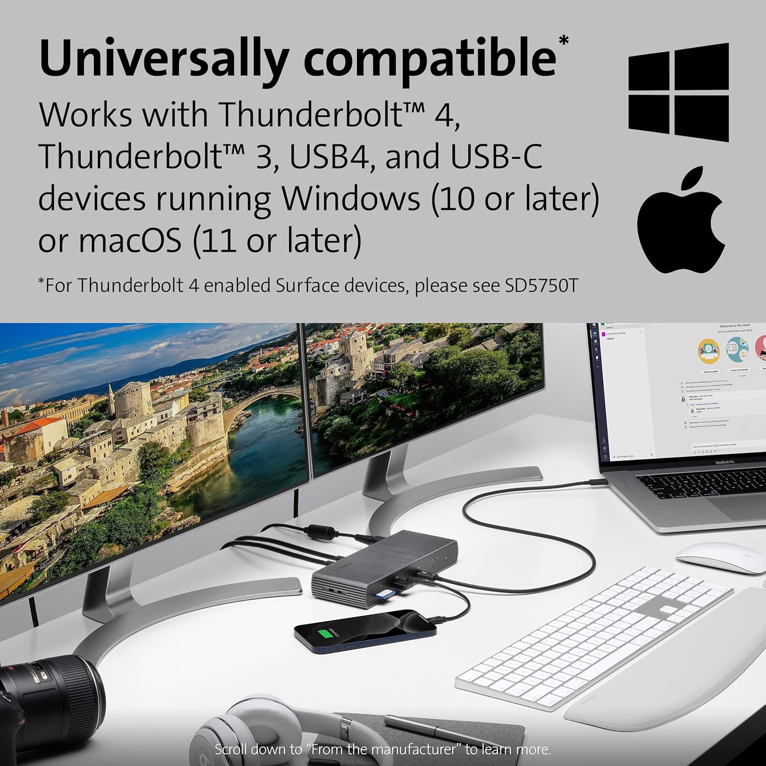 Kensington SD5700T Thunderbolt 4 Docking Station, Dual 4K, 90W PD - Window and Mac OS (K35175NA)-4