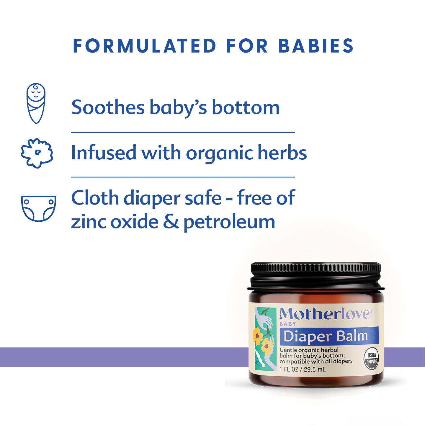 Motherlove Diaper Balm (4 oz) Organic Herbal Diaper Rash Cream—Cloth Diaper Safe, Zinc Oxide- & Petroleum-Free-1