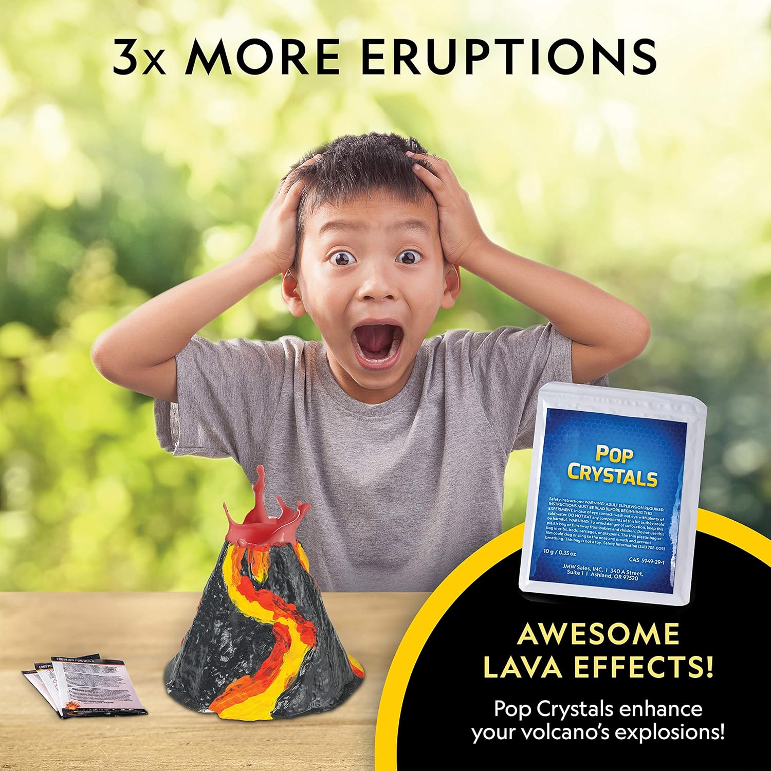 NATIONAL GEOGRAPHIC Ultimate Volcano Kit – Erupting Volcano Science Kit for Kids, 3X More Eruptions, Pop Crystals Create Exciting Sounds, STEM Science & Educational Toys (Amazon Exclusive)-1