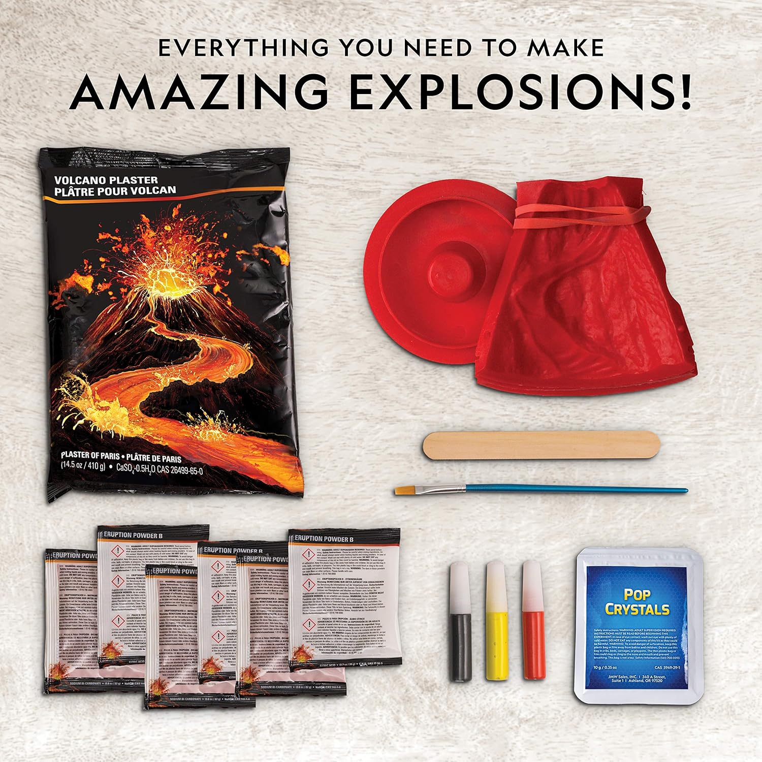 NATIONAL GEOGRAPHIC Ultimate Volcano Kit – Erupting Volcano Science Kit for Kids, 3X More Eruptions, Pop Crystals Create Exciting Sounds, STEM Science & Educational Toys (Amazon Exclusive)-4