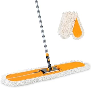 Yocada 36 inch Commercial Industrial Cotton Mop Dust Floor Mop with Total 2 Mop Pads for Cleaning Office Garage Hardwood Warehouse Factory Mall Deck 59 Inch Long