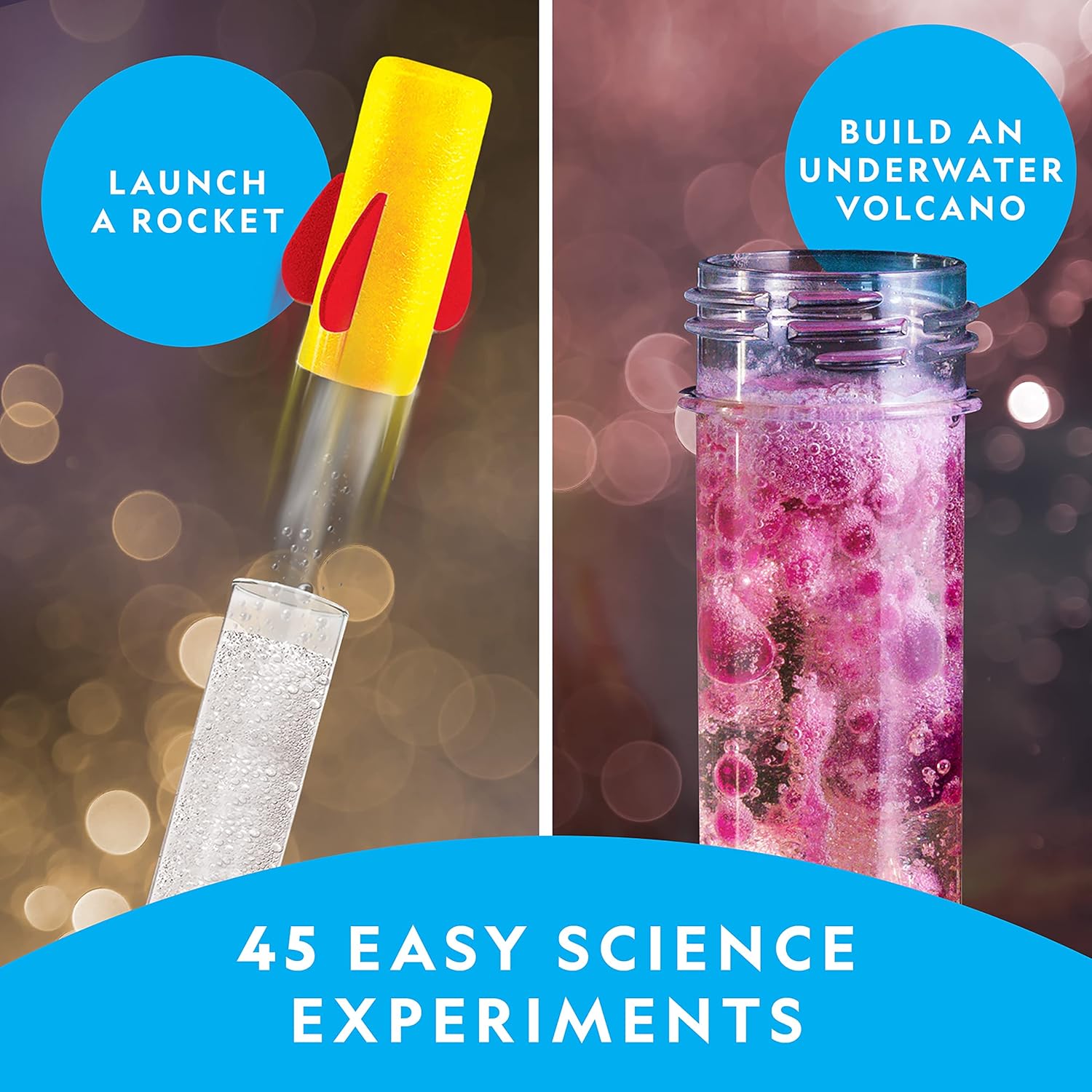 NATIONAL GEOGRAPHIC Stunning Chemistry Set - Mega Science Kit with 45 Easy Experiments- Make a Volcano and Launch a Rocket, STEM Projects for Kids Ages 8-12, Science Toys (Amazon Exclusive)-1