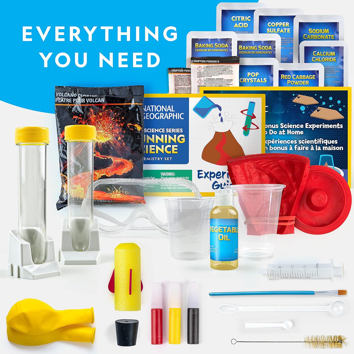 NATIONAL GEOGRAPHIC Stunning Chemistry Set - Mega Science Kit with 45 Easy Experiments- Make a Volcano and Launch a Rocket, STEM Projects for Kids Ages 8-12, Science Toys (Amazon Exclusive)-4