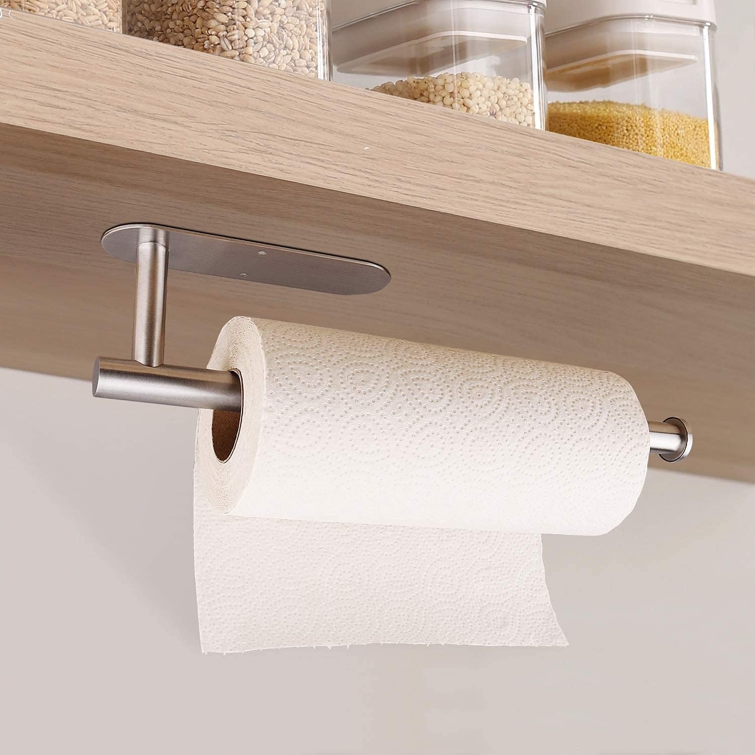 Paper Towel Holders for Kitchen,Paper Towels Bulk- Self-Adhesive Under Cabinet,Both Available in Adhesive and Screws,Stainless Steel-1