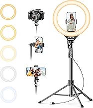 UBeesize 12'' Selfie Ring Light with 62’’ Tripod Stand for Video Recording, Live Streaming(YouTube, Instagram, TIK Tok), Compatible with Phones, Cameras and Webcams