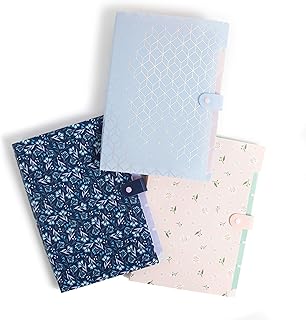 U Brands Fashion Expanding File Folder, Poly 5-Pocket Folder, Elevated Patterns, 3 Pack (3450U01-12)