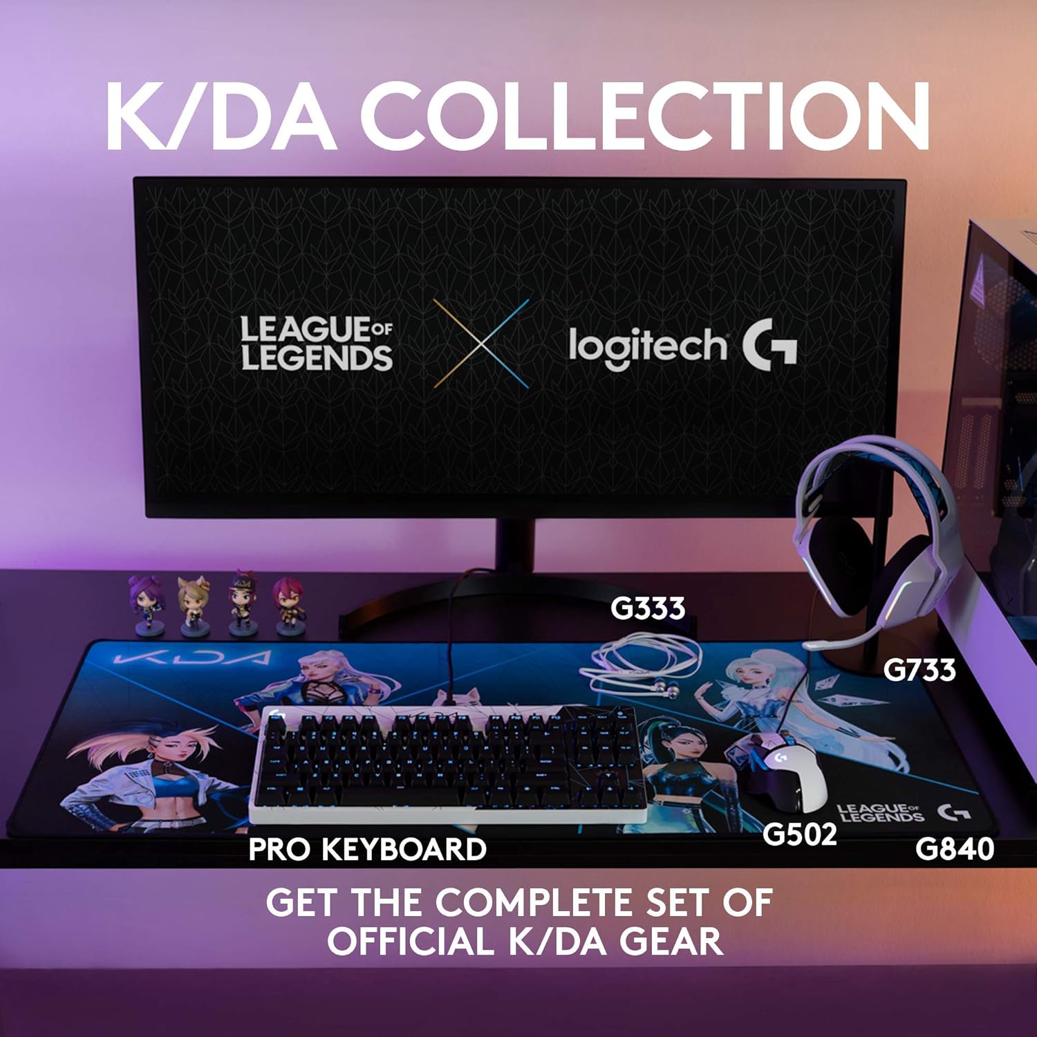 Logitech G502 Hero K/DA High Performance Gaming Mouse - Hero 25K Sensor, 16.8 Million Color LIGHTSYNC RGB, 11 Programmable Buttons, On-Board Memory - Official League of Legends KDA Gaming Gear-2