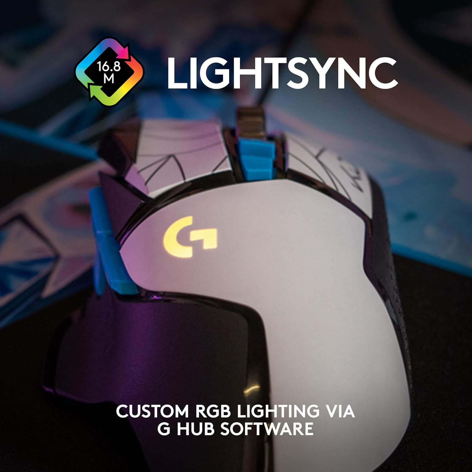 Logitech G502 Hero K/DA High Performance Gaming Mouse - Hero 25K Sensor, 16.8 Million Color LIGHTSYNC RGB, 11 Programmable Buttons, On-Board Memory - Official League of Legends KDA Gaming Gear-7