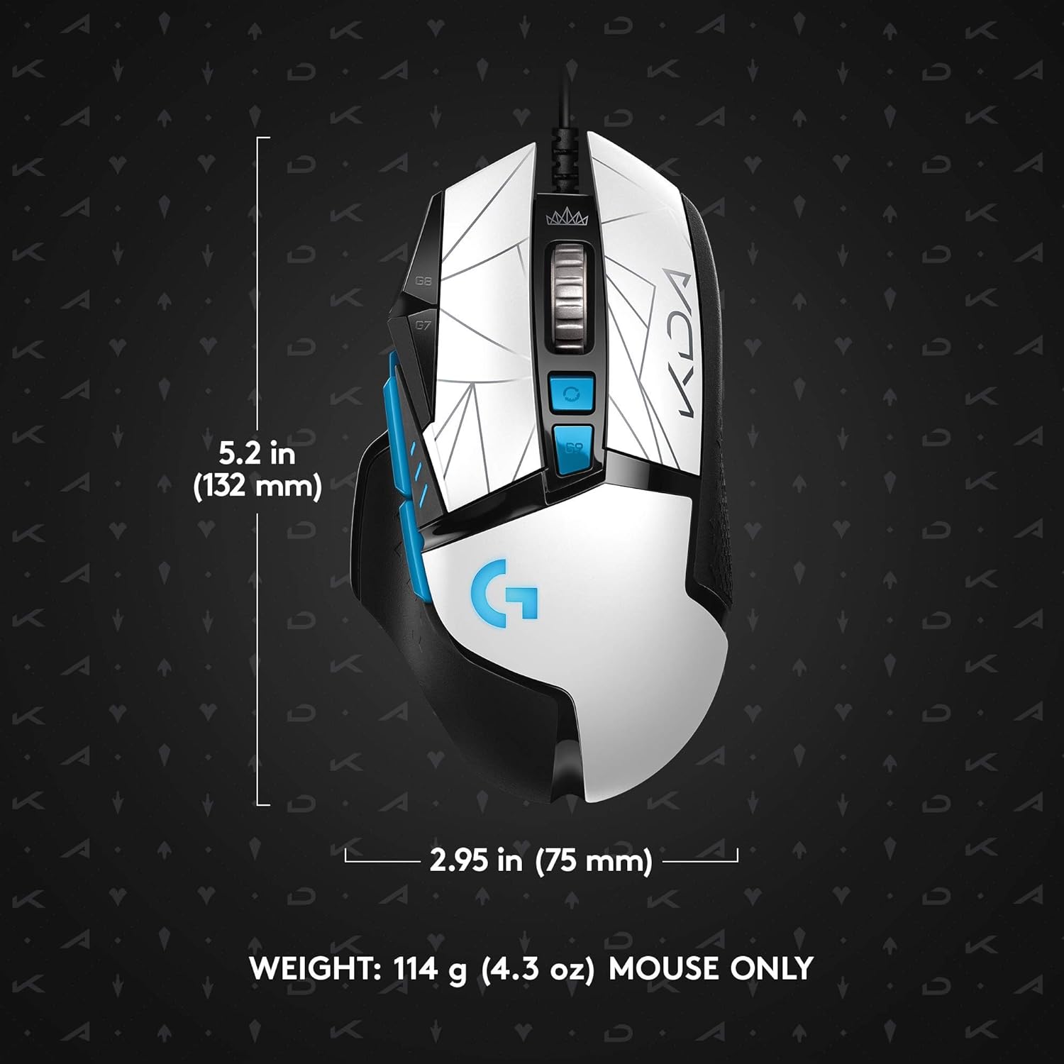 Logitech G502 Hero K/DA High Performance Gaming Mouse - Hero 25K Sensor, 16.8 Million Color LIGHTSYNC RGB, 11 Programmable Buttons, On-Board Memory - Official League of Legends KDA Gaming Gear-8