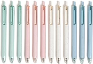 U Brands U-Eco Recycled Gel Click Pens, Set of 12, Pastel Speckle, Medium (0.7 mm) Point, Black Ink